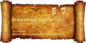 Bukovszky Tekla névjegykártya